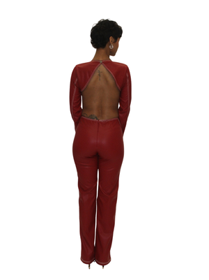 Leather Dream Jumpsuit Red