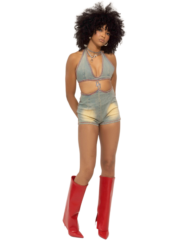 Denim Dream Washed Romper